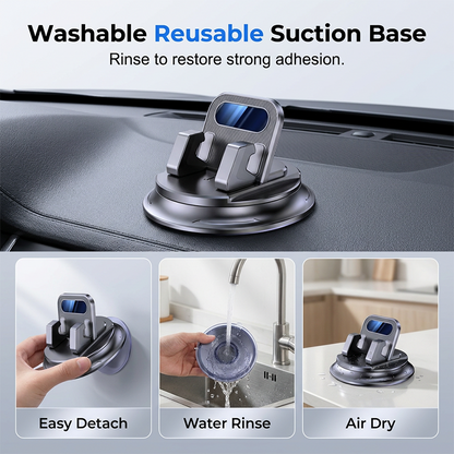 📱🚗REBYIPO® PROMO LIMITÉE 50% ! Support Téléphone Voiture Rotatif 360° – Fixation Tableau de Bord, Ventouse Gel Réutilisable, Coussinets Silicone Antidérapants, Installation Instantanée ⚡