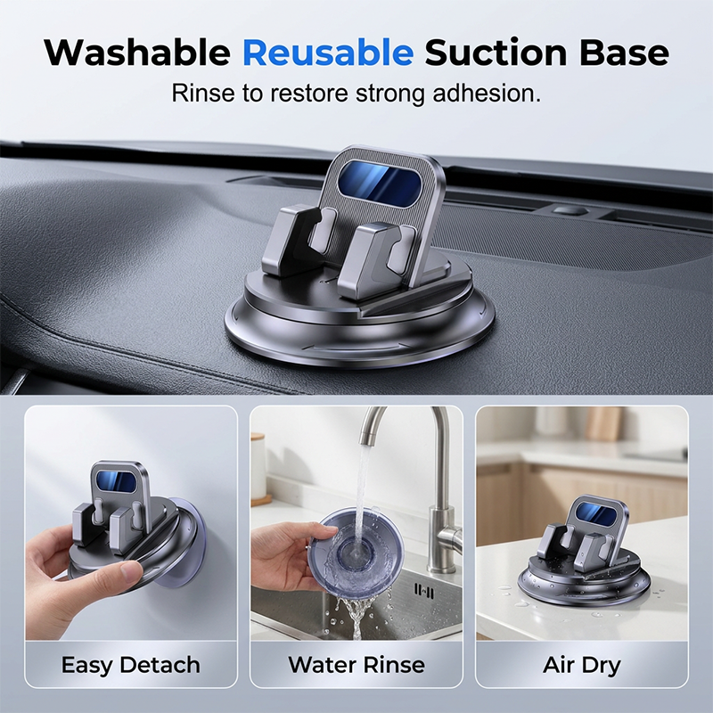 📱REBYIPO® PROMO LIMITÉE 50% DE RÉDUCTION ! 🚗 Support Téléphone Voiture Rotatif pour Tableau de Bord – Installation Rapide, Antidérapant & 360° Réglable ⚡